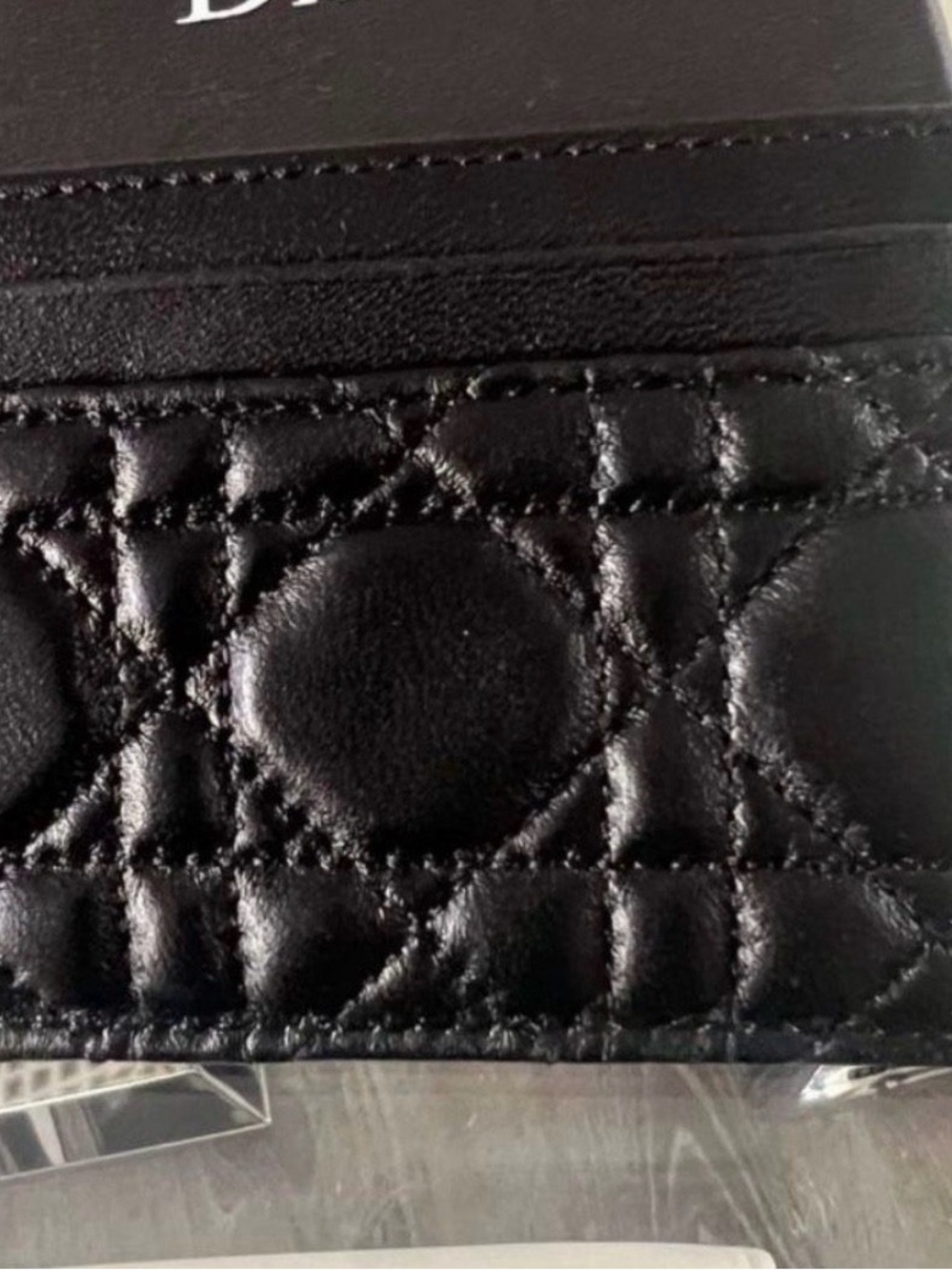 Luxury Quilted Black Leather Card & Key Holder